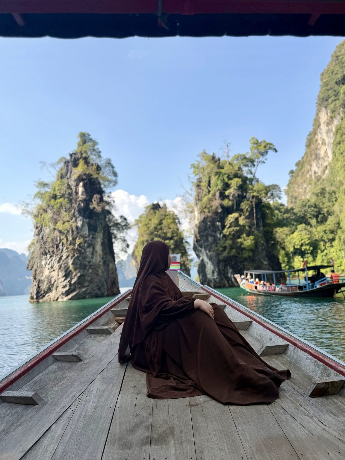 Balade en long-tail boat entre les falaises karstiques du lac Cheow Lan