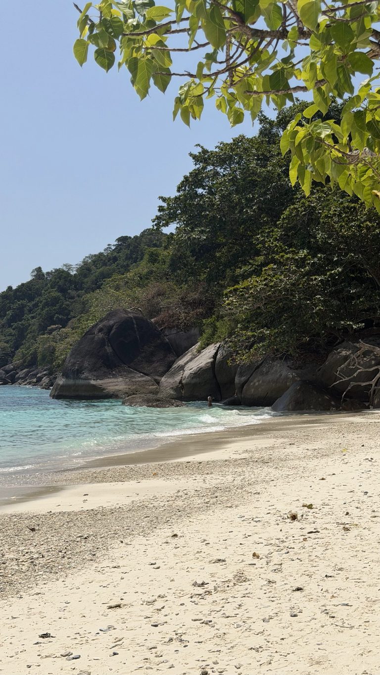 Plage de sable blanc et eau cristalline aux îles Similan