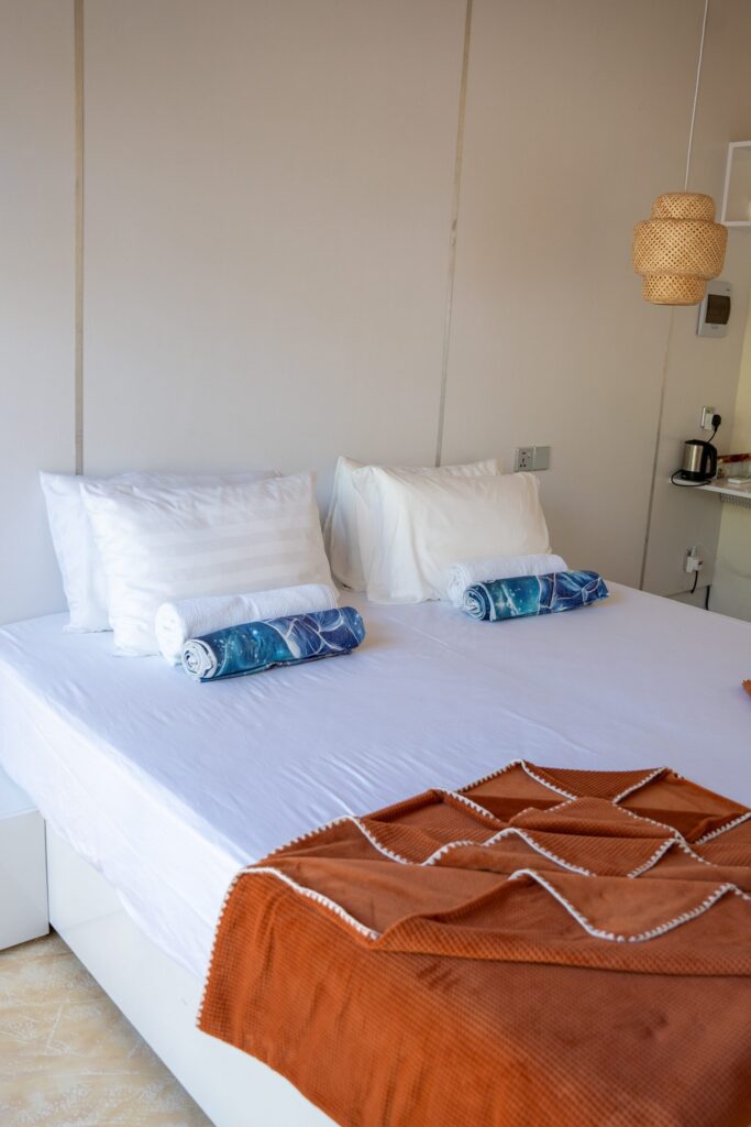 Lit double de la chambre du Thundi Ocean View à Maalhos